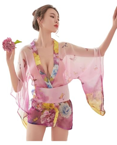 YEBAODUO Kimono giapponese da donna, sexy, tradizionale, vestaglia, lingerie Yukata, costumi da pigiama