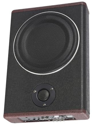 8 Inch 600W Active Subwoofer Audio Amplifier Car Subwoofer Box with Built-In Amplifier Underseat Car Audio Speaker for Any Vehicle 37x25x7.5cm Black