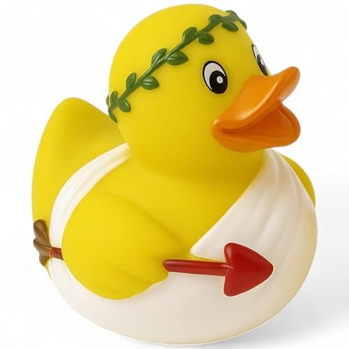 MIJOMA Anatra da bagno squittio | Carine anatre galleggianti per bambini e adulti | Anatre da bagno durevoli per giocare, collezionare e decorare (Cupido)
