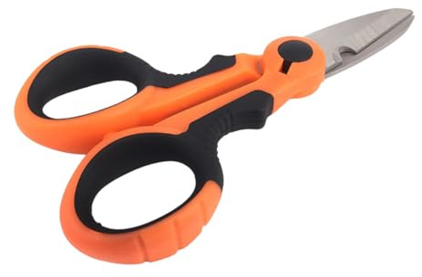 TOYANDONA Tijeras De Pesca Multidisciplinarias con Corte Dentado para Línea Trenzada Acero Inoxidable De Alta Resistencia Mango Antideslizante TPE Compacto Portátil para Aguas Salada y Dulce