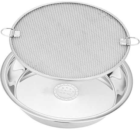 POPETPOP Colador De Malla Fina Acero Inoxidable Drenaje Aceite Verduras Multifuncional Con Base Reforzada Para Cocina