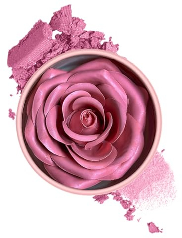 Rose Blush – Rouge pétale naturel, couleur légère à construire, poudre pour joues longue durée | Fard à joues floral 3D pour le visage, maquillage doux et radieux, beauté des femmes et des filles pour