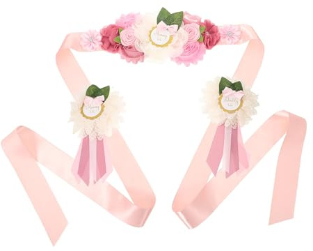 KOMBIUDA Cintura Maternità con Fiori Elegante per Abiti da Sposa e Shower Fascia Morbida e Traspirante per Pancia in Gravidanza Accessorio Decorativo Leggero per Eventi e Foto