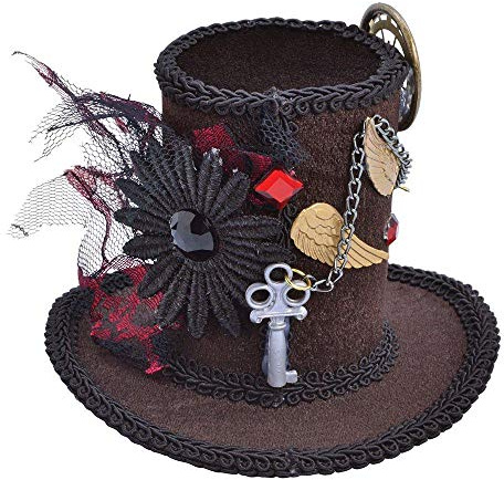 Bristol Novelty BH612 Steampunk - Cappello a cilindro alto, da donna, taglia unica