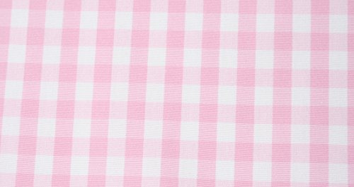 Baby Pink - 1 Metre - ¼” Gingham Check Polycotton Fabric Checked Fabric Chequered Tablecloth Dressmaking Material Corded Woven Gingham 112cm Width