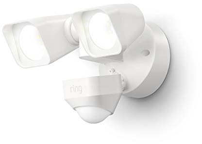 Ring Floodlight Wired — Motion-activated floodlight, bright LEDs, works with Amazon Sidewalk, White