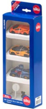 siku 6328, Geschenkset Supercars, Lamborghini Veneno, Apollo I.E., McLaren Senna, Bewegliche Teile, Inkl. Straßenschild und Blitzer