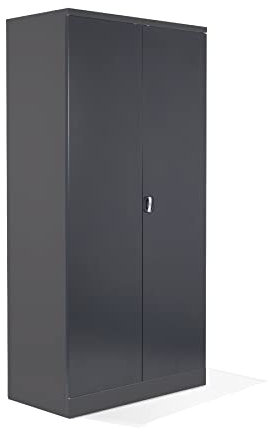 Schrank & Stuhl XL Werkzeugschrank – Werkstattschrank/Stahlschrank mit 4 höhenverstellbaren, vollverzinkten Fachböden, 195x92x50, Anthrazit