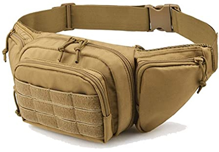 OAREA Riñonera táctica, Funda for Pistola Molle, riñonera de Combate Militar, riñonera de Nailon for Caza y Camping (Color : TBP003-T)