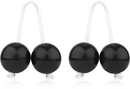 2 Paar Aslatua African Shaker, Aslatuas Instrument Rhythmic Ball Klassisch Afrikanische Kashakas Shaker Rassel Handpercussion für Kinder Erwachsene Anfänger Partys Musikunterricht (Schwarz)