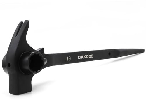 DAKCOS Cricchetto per ponteggi, 19/22 mm, 4 in 1, reversibile, destra/sinistra, in CR-V, con fosfatazione nera resistente alla corrosione