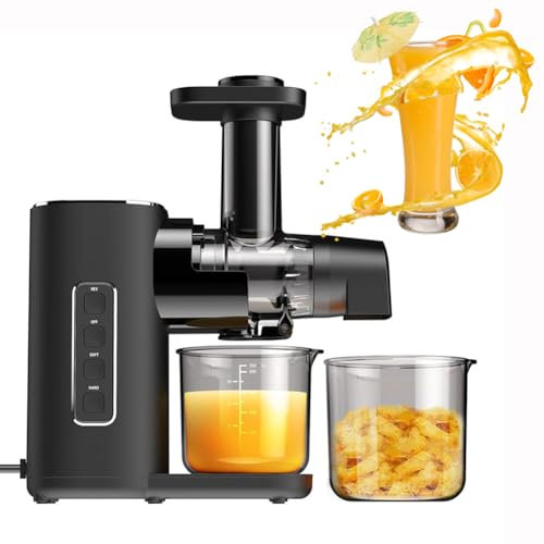 Máquinas exprimidoras - Exprimidor de masticación lenta - Exprimidor centrífugo de prensado en frío - Extractor de exprimidor con separación de orujos con función inversa - Sin BPA - Exprimidor de