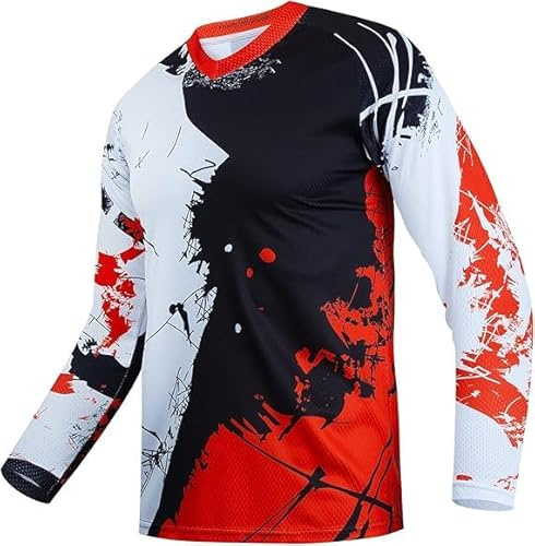 Maillot de Cyclisme pour Enfant HimyBB - Maillot de Vélo pour Enfants - Maillot de VTT pour Enfants - Maillot pour Garçons et Filles - Élément de Vêtement de Course pour Sports Motorisés, Rouge, 6 ans