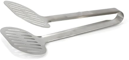 PARENCE.- Pinze da cucina in acciaio inox - Pinze speciali per hamburger a fessura - Versatile, pratica, 24cm