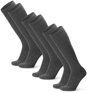 DANISH ENDURANCE Calze di Contenimento in Cotone Biologico 14-18 Mmhg, Lavoro, Sport, Recupero, Uomo e Donna, 3 Paia, Grigio, 43-47