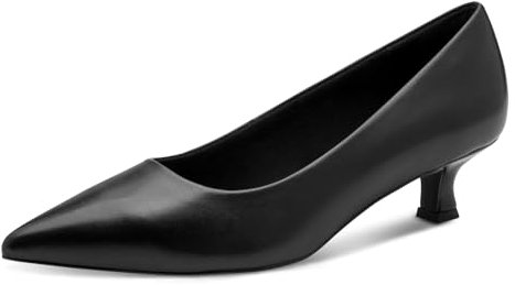 MARCO TOZZI Damen Pumps aus Leder Spitz, Schwarz (Black Nappa), 38 EU