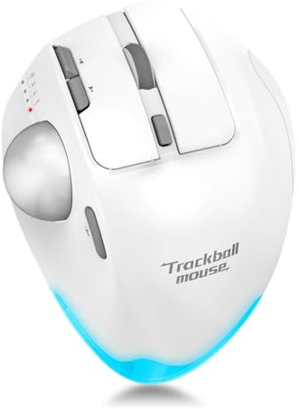zelotes Kabellose Trackball Maus,Bluetooth,4800DPI,8 Tasten,Daumenbedienung,Wiederaufladbar, Ergonomische Design,Maus Kabellos Funkmaus für Laptop,PC,Tablets