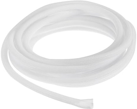 QUARKZMAN 20 pies - 1/2 Pulgada de Trenzado, Protector de Cable de gestión de Cable Pet, Funda de Tubo de Envoltura de Cable para Dispositivos de Oficina y hogar, Blanco