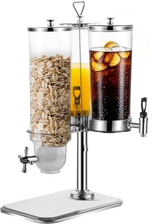 Dispenser Cereali Multifunzionale, Distributore Di Succhi Girevole A 360°, Contenitore Per Alimenti Secchi, Distributore Di Bevande A Base Di Cereali Commerciale Da 10,5 L Per Mense Alberghiere