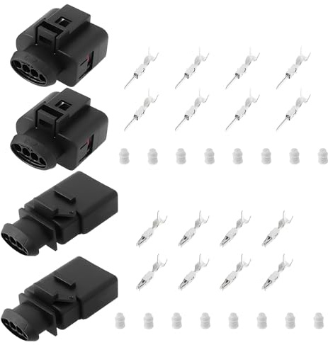 SG Store Lot de 2 Connecteurs Mâles Et Femelles pour Capteur 4 Broches (1K0973804/1J0973704) Compatible avec VW