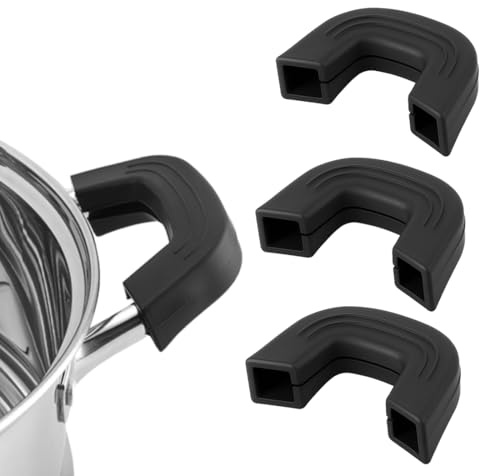 JEYORZY 3Paia Presine Silicone da Cucina, Maniglie in Silicone per Cucina, Manici per Pentole in Silicone, Hot Handle Holder, Presine in Manico Caldo in Durevole Antiscivolo per Padelle Calde Cucinare