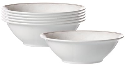 Ritzenhoff & Breker Isabella Beilagenschale 14 cm, Runde Salatschalen mit Floral-Dekor im praktischen 6er Set, Porzellan, Spülmaschinengeeignet, Beige