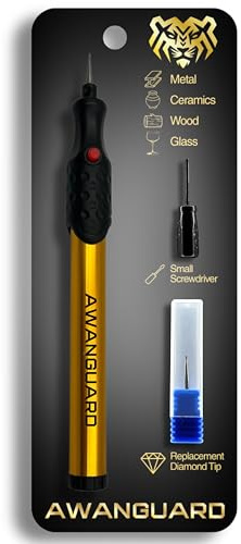 AWANGUARD - Pluma Grabadora de frases SEED para Todas las Billeteras de Criptomonedas. Máquina de Grabado con Punta de Diamante, Dispositivo de Grabado - Acero, Madera, Cerámica, Plástico.