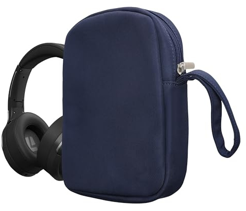 kwmobile Hörlursväska för Over Ear-hörlurar kompatibel med headset/overear hörlursfodral – fodral för hörlurar – resefodral – mörkblå