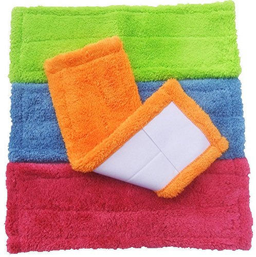 DreamColor Lot de 4 tampons de rechange en microfibre pour tête de serpillère lavable 42 x 12 cm