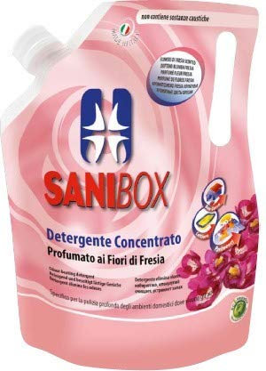 Sanibox DETERGENTE IGIENIZZANTE LT. 1 per Tutte Le SUPERFICI Fiori di Fresia