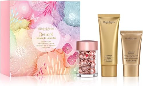 Elizabeth Arden TARGETED LINE SMOOTHING SOLUTION Retinol Ceramide Capsules 30-piece Gift Set (Worth £81.20) skincare gifting for women
