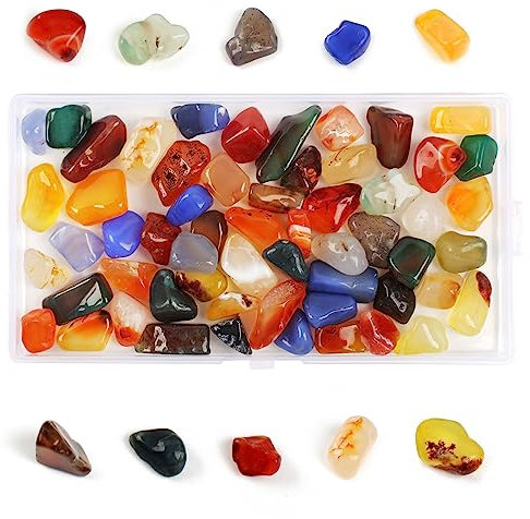 Edelsteine für Kinder Schatzsuche, 150g Bunt Trommelsteine, 14mm-20mm Halbedelstein in Verschiedenen Form, Ideal für Kindergeburtstag, zur Schatzsuche, zur Dekoration,als Heilsteine,Edelsteinspiele