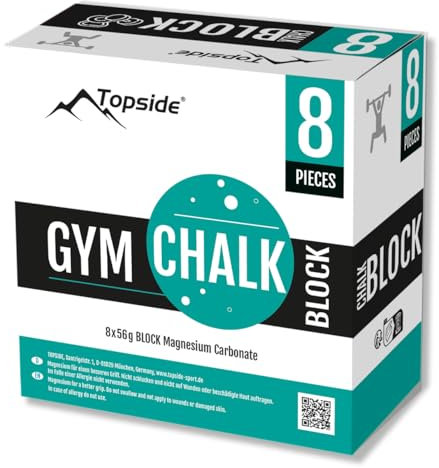 TOPSIDE Gym Chalk 8 x 56g Chalk Block für Gewichtheben, Klettern, Bouldern, Turnen, Crossfit
