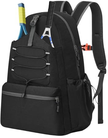Lunaanda Tennistasche, Tennisrucksack für Damen und Herren, Taktische Tennistasche mit Schuhfach & Schlägerschutz Sporttasche, Große Pickleball-Tasche, hält 4 Schläger mit Schuhfach
