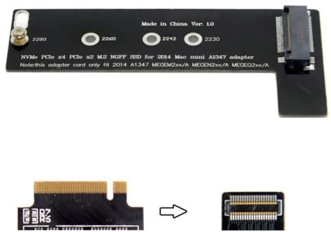 chenyang Adaptateur d'extension M.2 PCIE NVME/AHCI SSD vers Macbook Mini SSD interne pour MacBook Mini A1347 MEGEN2 MEGEM2 MEGEQ2