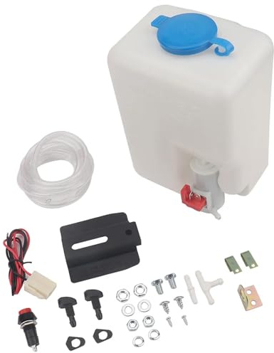 Car Windshield Washer 1.5L High Capacity High Pressure Sprayer System Fast Windshield Cleaning Metal Fluid Container