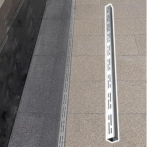 Canaletta Scolo Acqua Piovana Canalette di Drenaggio Strette per Patio Esterne, Kit di Drenaggio A Canale Sottile per Esterni Kit di Drenaggio Francese Sistemad di Drenaggio A Fossa(10x4cm/4x1.6in)