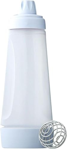 Kiuiom Bouteille pour Mélanger la Pâte,Shaker Crepes,Distributeur de Bouteilles de Mélange Manuel,Mélangeur de Pâte Portable avec Boule de Mélange pour Faire Gâteaux,Crêpes,Muffins,Gaufres,1000 ML