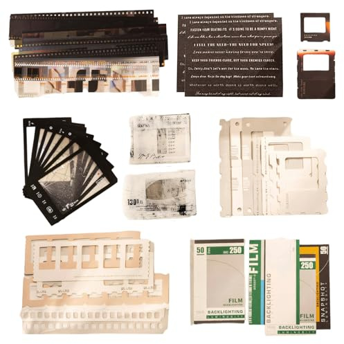 Ajsdvog 94 PCS Scrapbooking Kit Supplies with Vintage Film Paper Packs, Washi Stickers, Waterproof Tape Stickers for DIY Journals, Planners, Art Crafts, Collage Album, Birthday Gift