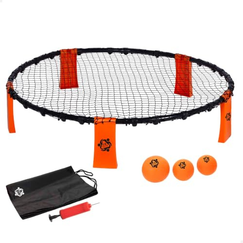 ColorBaby CB Games Spikeball Set, Utomhusnätspel, Strand, Trädgård, 4 Spelare, Diameter 90 cm, 3 Bollar ingår, Sportspel för barn och vuxna, Från 5 år (39199)