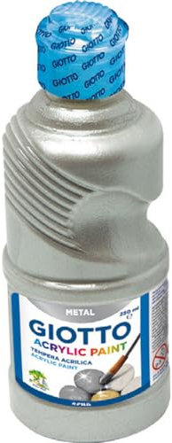 GIOTTO Acrylic Paint Acrylfarbe, mit Glanzeffekt, 250 ml - Silber