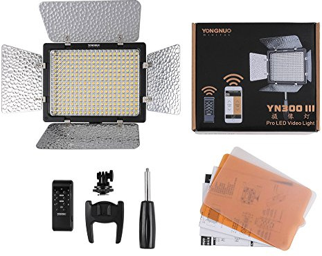 YONGNUO YN300 III LED Camera Video Light with Adjustable Color Temperature 3200K-5600K for Canon Nikon Pentax Olympus Samsung
