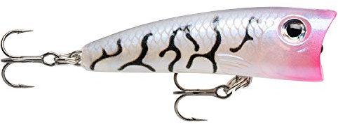 Oberflächenköder Rapala Ultra Light Pop 4cm Glass Pearl Tiger UV Wobbler Popper