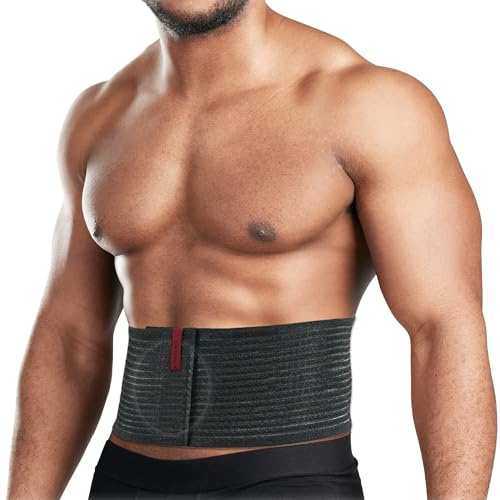 ORTONYX Umbilical Hernia Belt for Men and Women / 6.25 Abdominal Binder With Hernia Support Pad/Post-Surgical Belly Band - Black OX5241-S/M