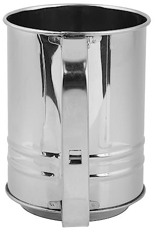 TOPINCN Flour Sifter, Manual Flour Sifter with Hand Press Design Stainless Steel Sieve Fine Mesh Strainer for Kitchen Cooking Baking