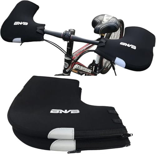 PLATTBK Fahrrad Lenker Handschuhe Motorrad Lenkerstulpen Mountainbike Stulpen Radsport-Handschuhe Winter Warm Winddicht Wasserabweisend Reflektierend