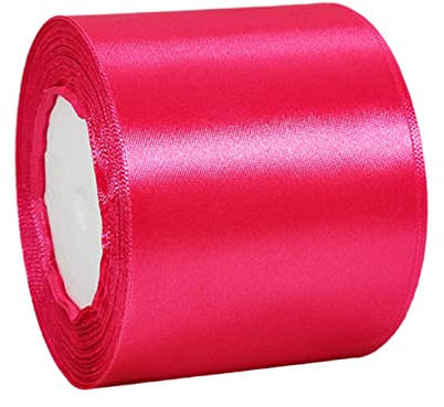 75mm Wide Hot Pink Ribbon Thick Magenta Wedding Car Ribbon 22m, 3 inch Thick Magenta Pink Satin Ribbon for Gift Wrapping Wedding Car Xmas Birthday Cake Bow Florist Bouquet Crafts Decorations