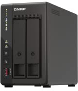 QNAP TS-253E-8G-US 2 Bay High-Performance Desktop NAS with Intel Celeron Quad-core Processor, 8 GB DDR4 RAM and Dual 2.5GbE (2.5G/1G/100M) Network Connectivity (Diskless)