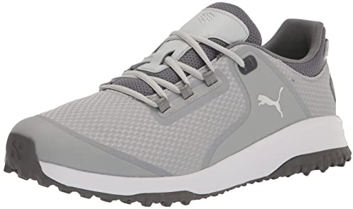 Puma Fusion Grip, Zapatos de Golf Hombre, Paraguas silencioso de Plata Gris Claro Plano, 46 EU