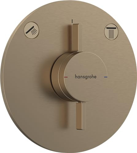 Hansgrohe Duoturn S - Duschblandare För Inbyggnad För 2 Funktioner, Duscharmatur Rund, Duschbatteri För Ibox Universal 2, Borstad Brons, 75418140